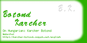 botond karcher business card